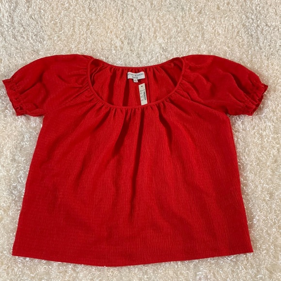 Madewell puffy sleeve red top size XS - Picture 1 of 15